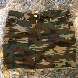 Camo jean skirt